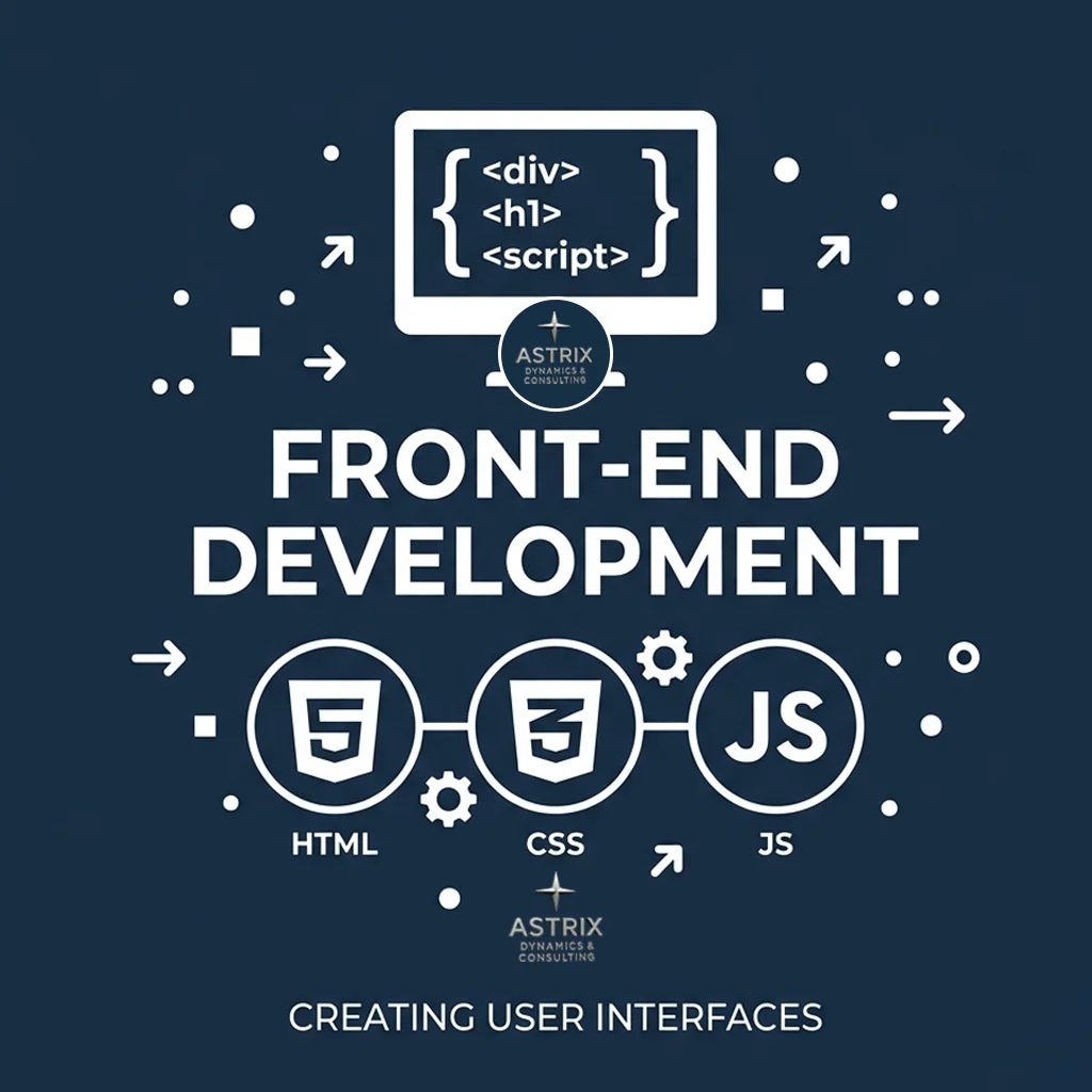 A clean and modern front-end user interface designed by Astrix Dynamics, showcasing responsive layout elements, intuitive navigation, and interactive web components.