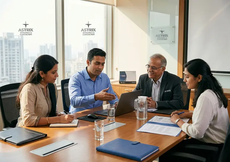 Senior business advisors at Astrix Dynamics & Consulting providing strategic guidance and digital transformation roadmaps to help an enterprise client scale their operations
